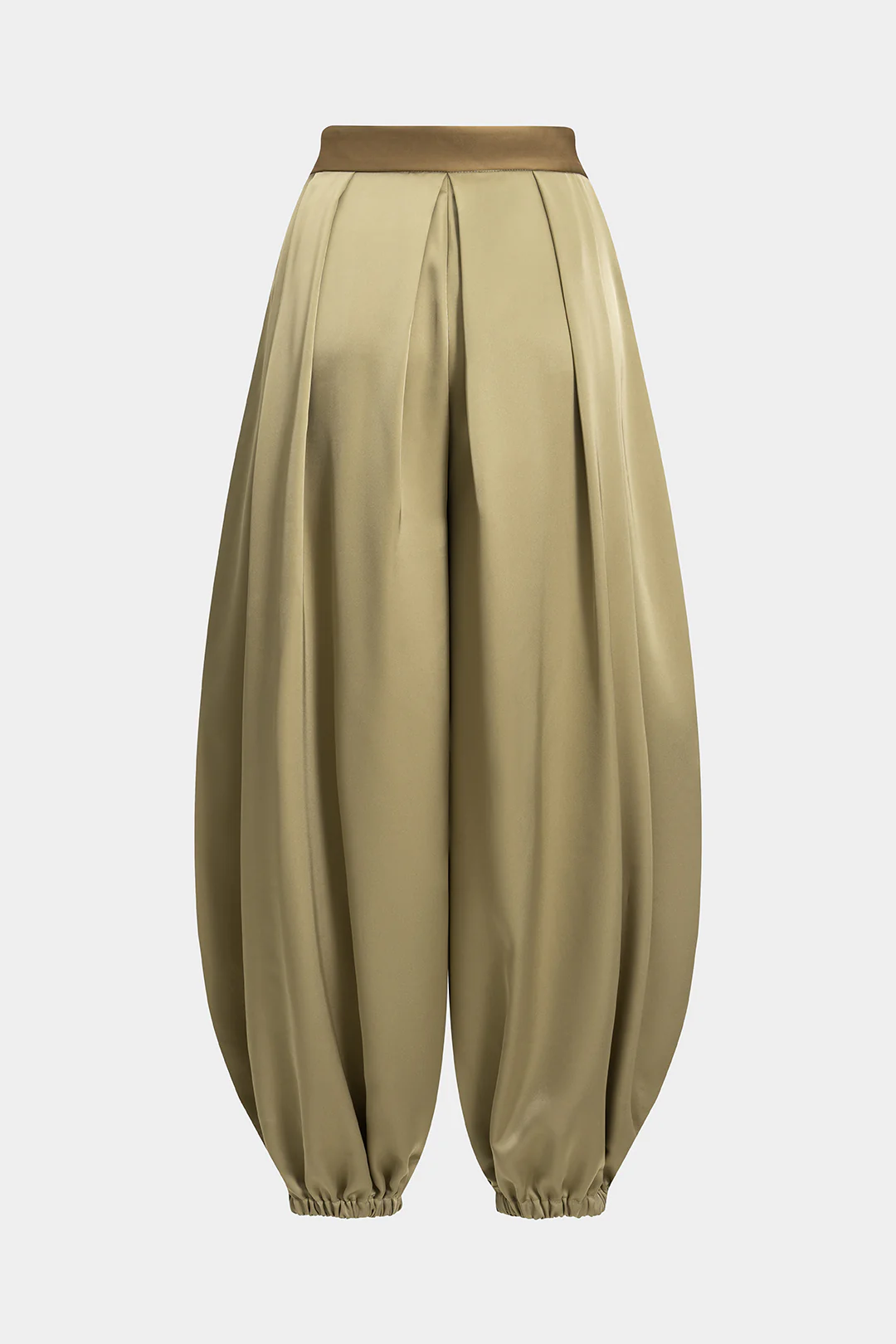 Contrast Satin Pleated Lantern Trousers - Image 2