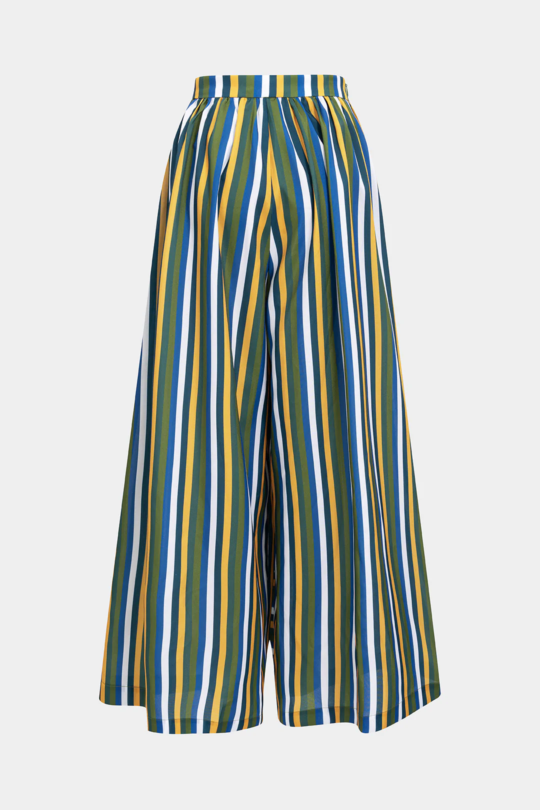 Contrast Stripe Print Ruched Tie Front Trousers - Image 2