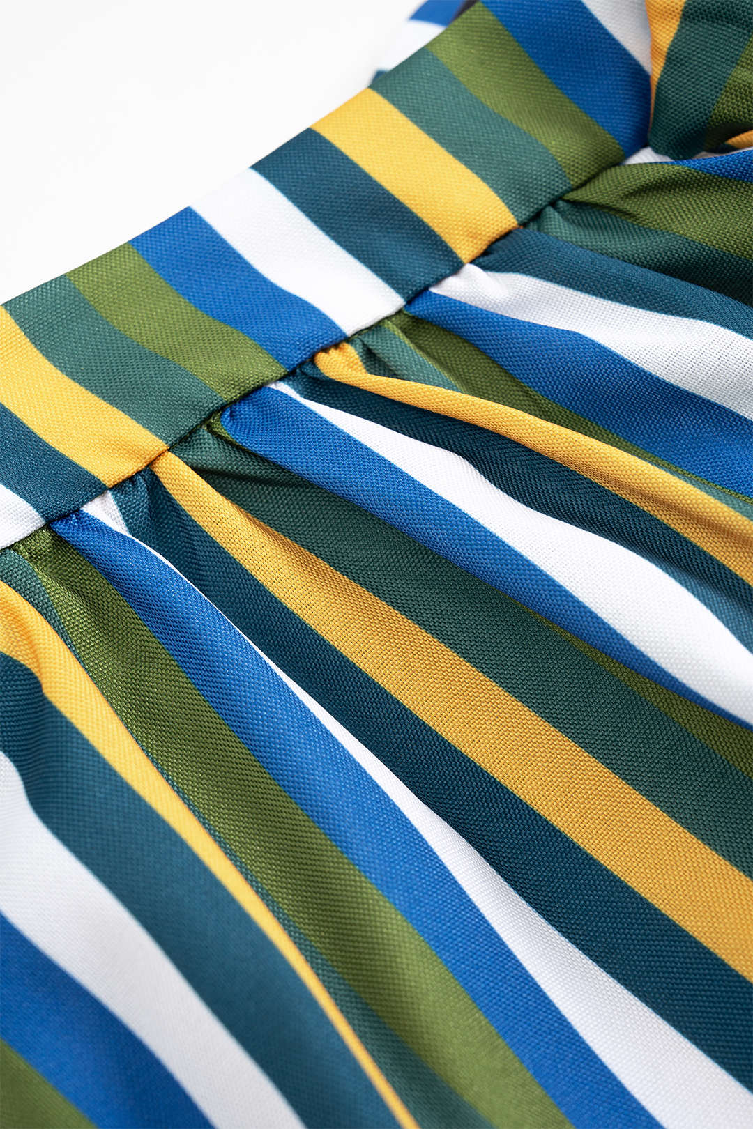 Contrast Stripe Print Ruched Tie Front Trousers - Image 3