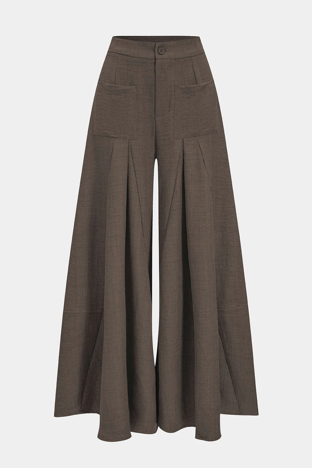 Ruched Zipper Pocket Wide Leg Trousers - Image 2