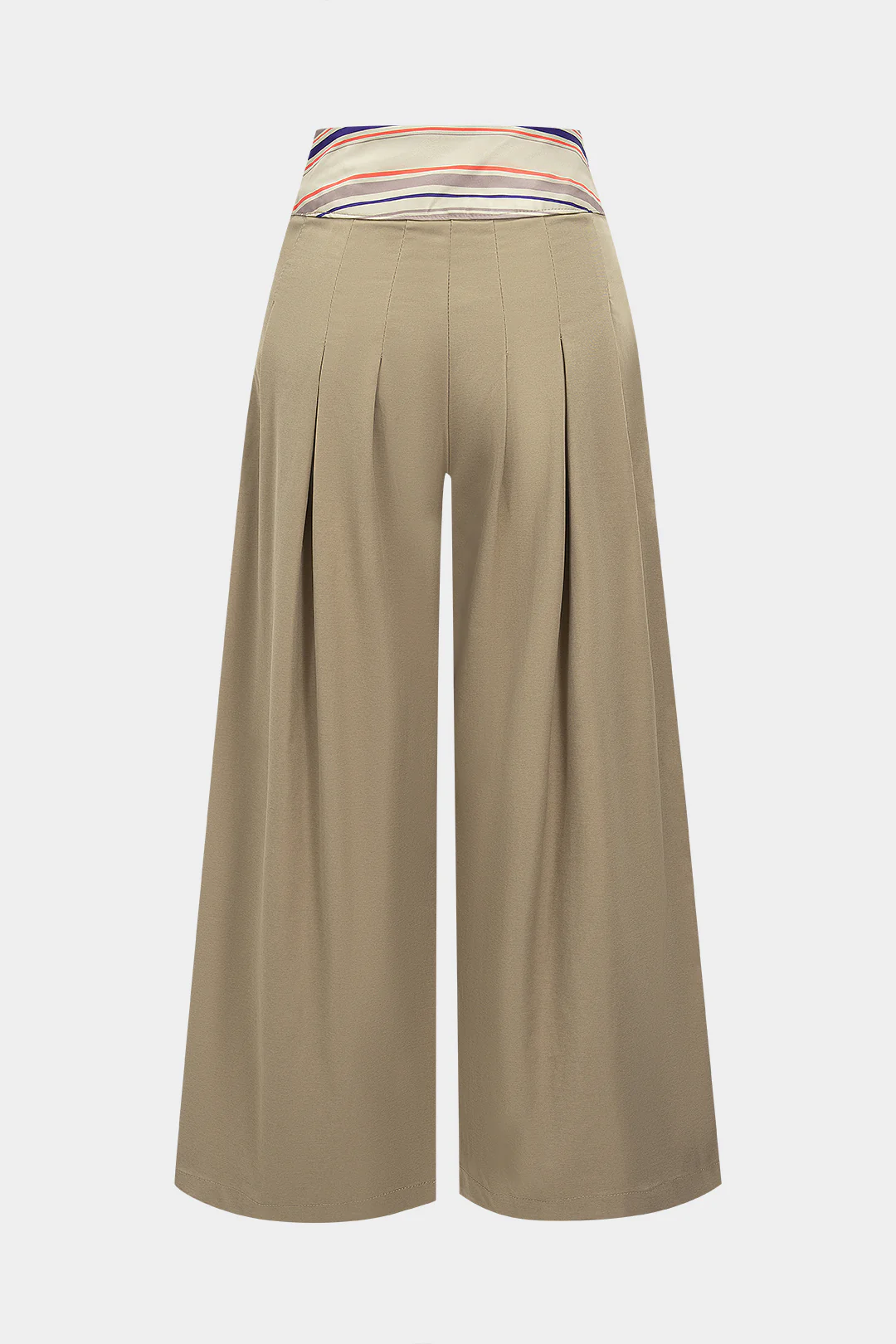 Striped Print Pleated Wide Leg Trousers - Image 2