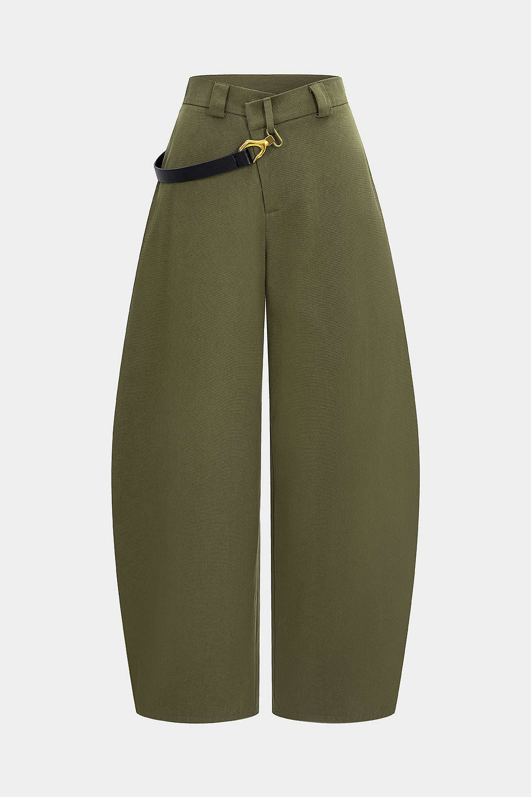 Asymmetrical Metallic Decor Barrel Trousers - Image 6