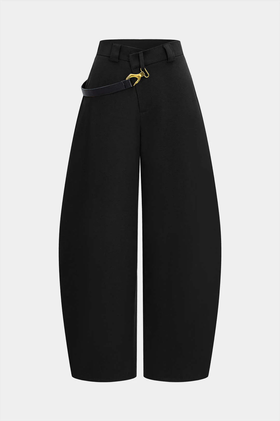 Asymmetrical Metallic Decor Barrel Trousers - Image 7