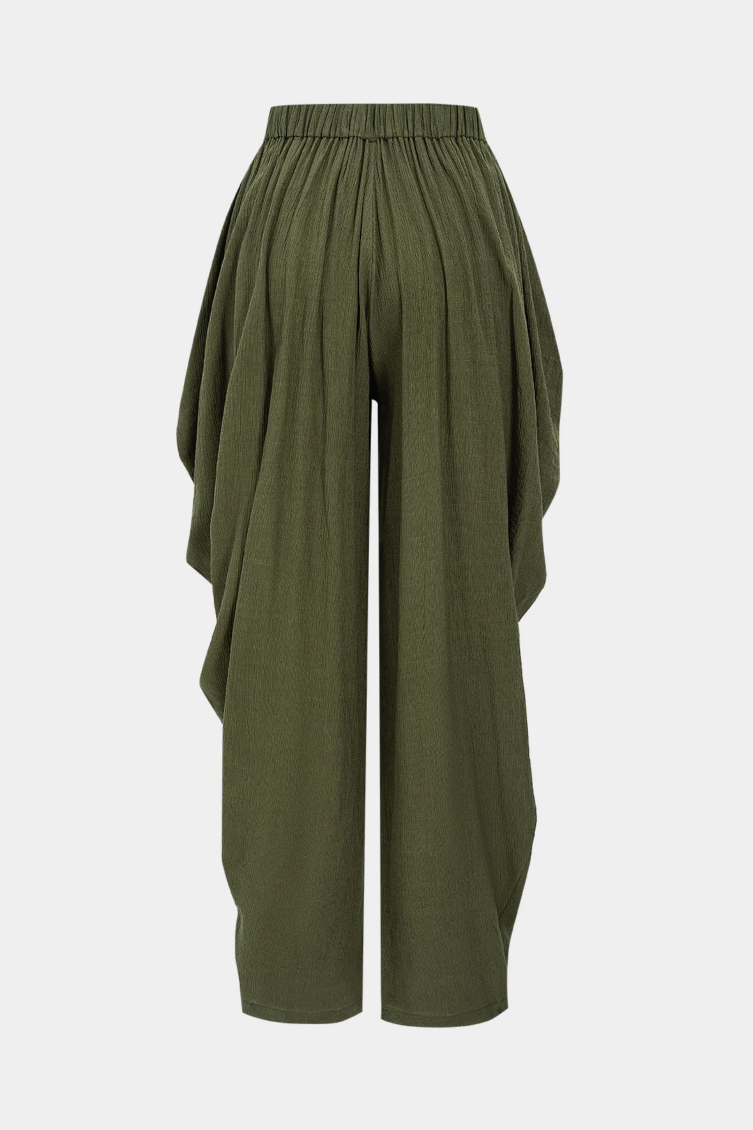 Knit Solid Ruched Trousers - Image 2