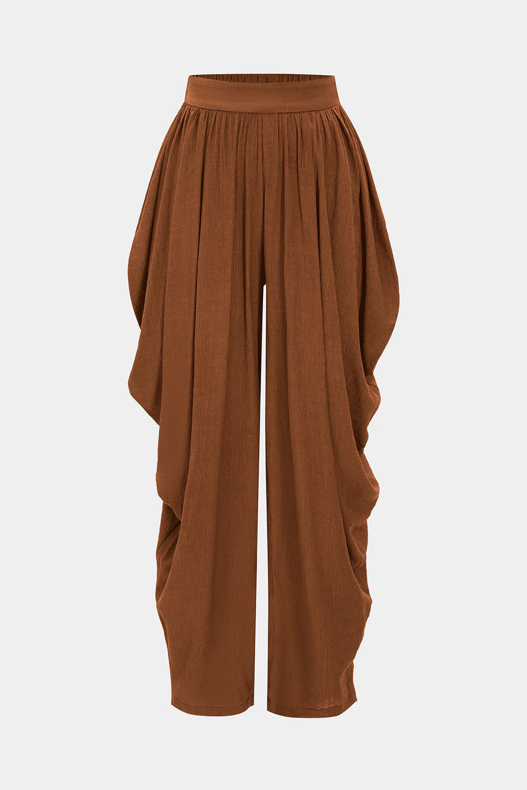 Knit Solid Ruched Trousers - Image 5