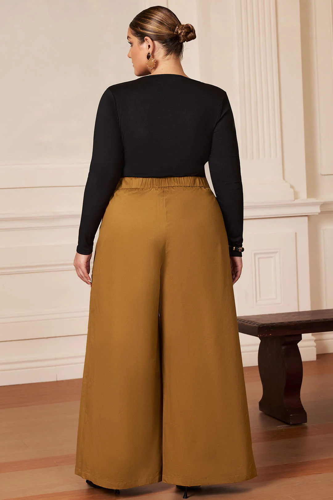 Plus Size Ruched Zipper Detailed Trousers - Image 7