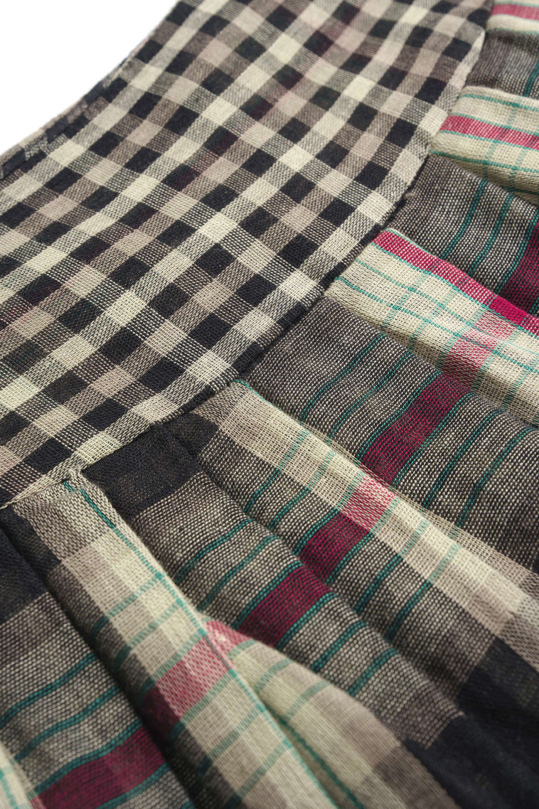 Plaid Print Button Long-Sleeve Shirt And Mini Skirt Set - Image 3