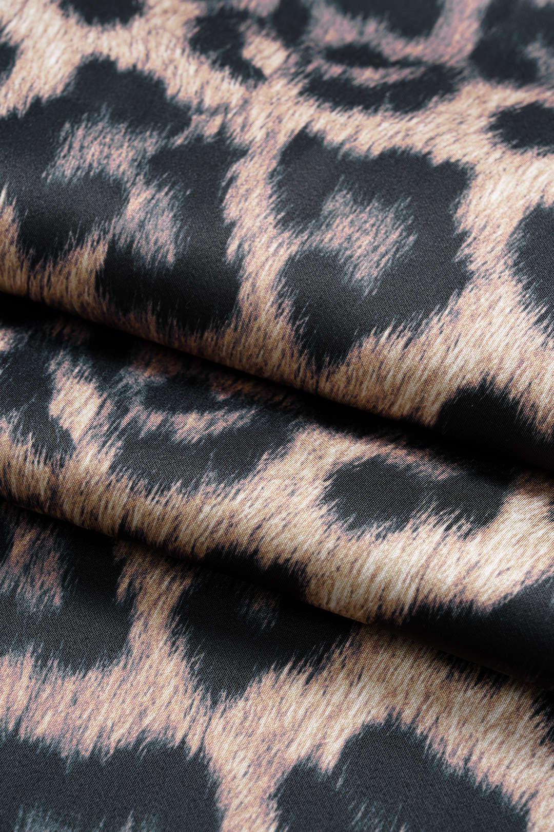 Leopard Print Satin High Waist Straight Leg Pants - Image 4