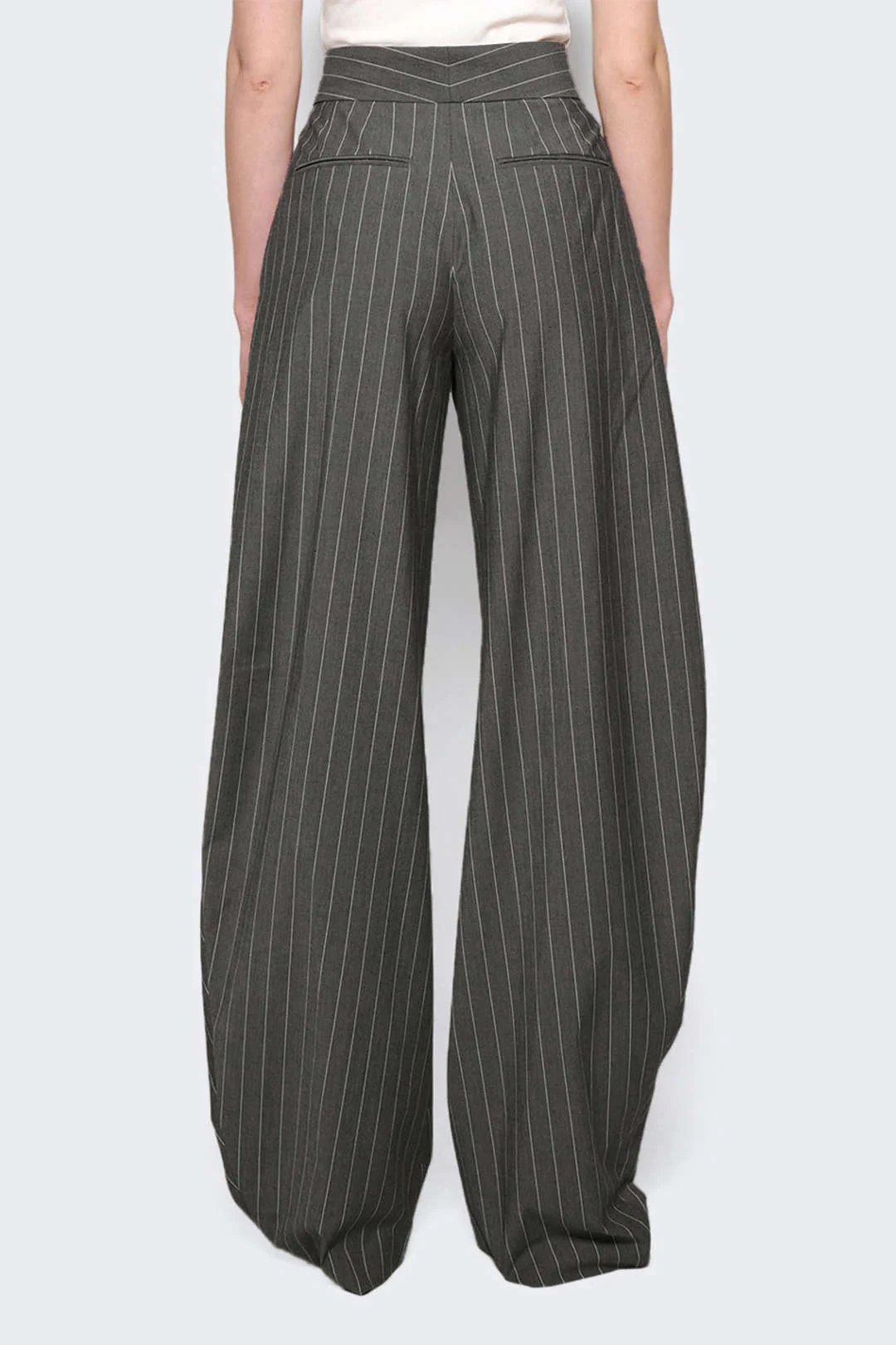 Stripes Print Ruched Barrel Trousers - Image 4