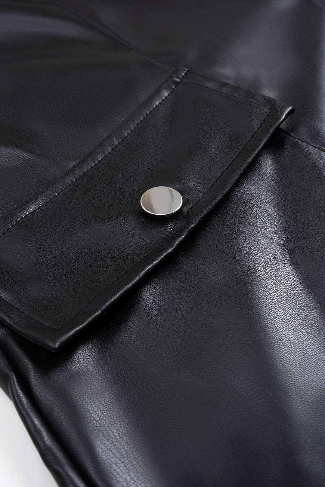 Faux Leather Straight Leg Pocket Trousers - Image 3