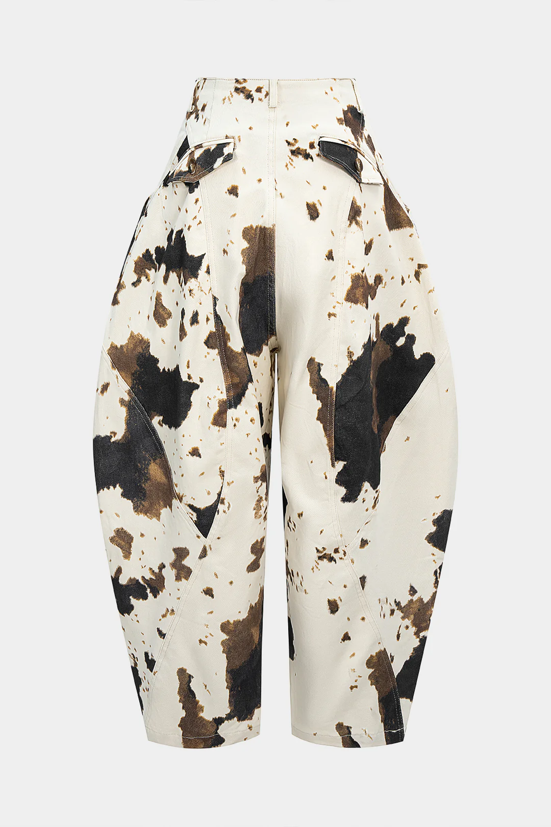 Denim Abstract Splatter Print Wide Leg Jeans - Image 2