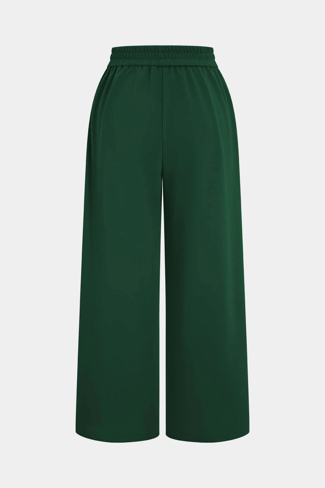 Plus Size Shirred Waistband Pleated Trousers - Image 2