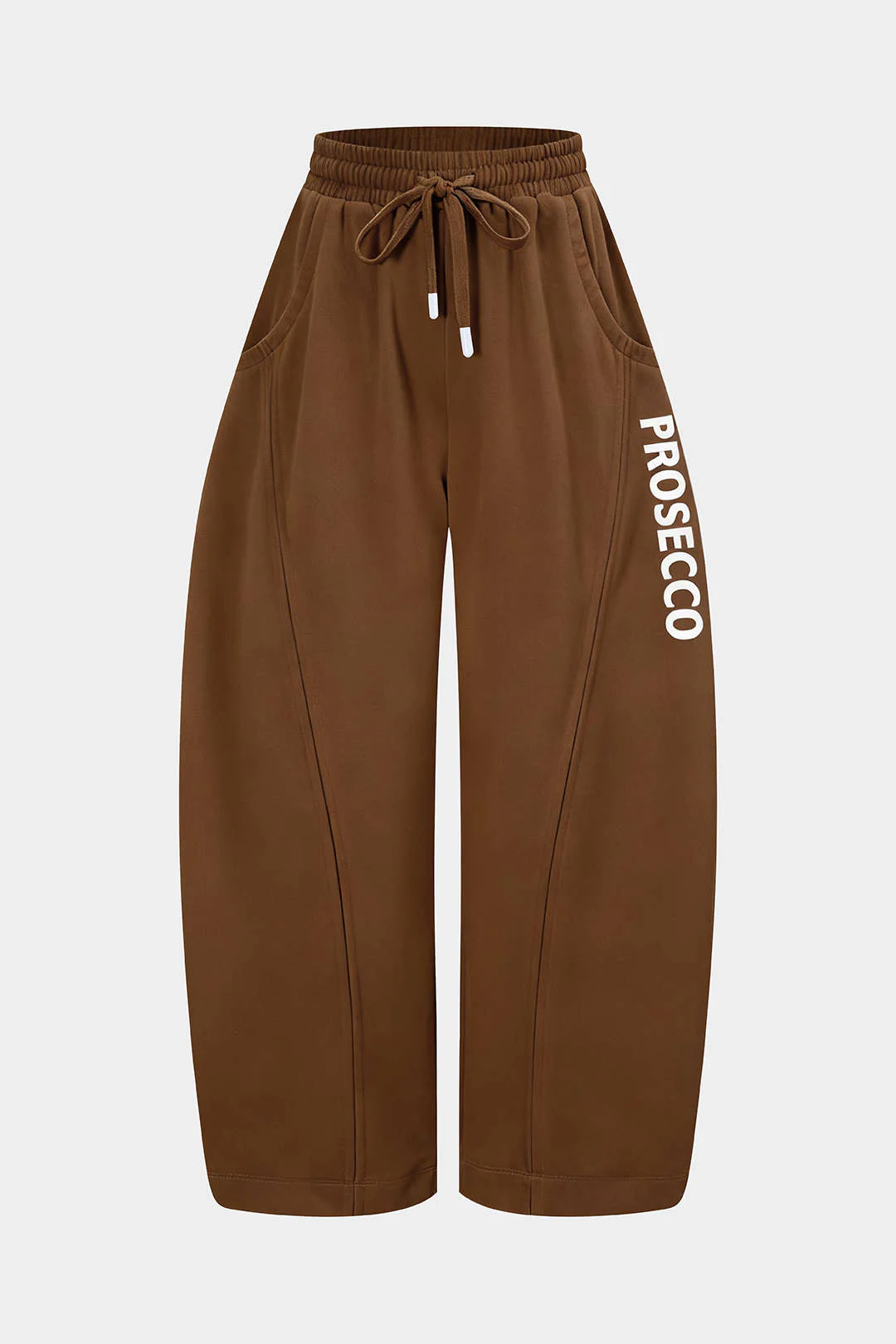 Letter Print Stitching Detail Trousers - Image 3