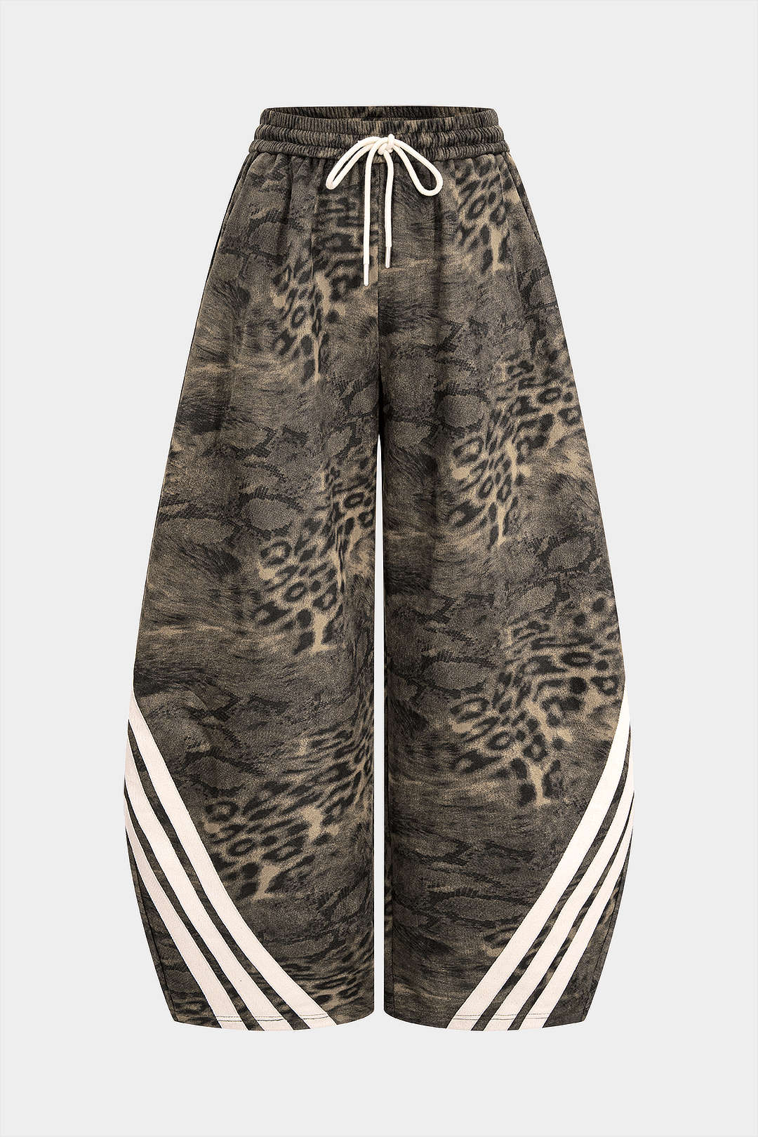 Suede Leopard Print Wide Leg Trousers - Image 6