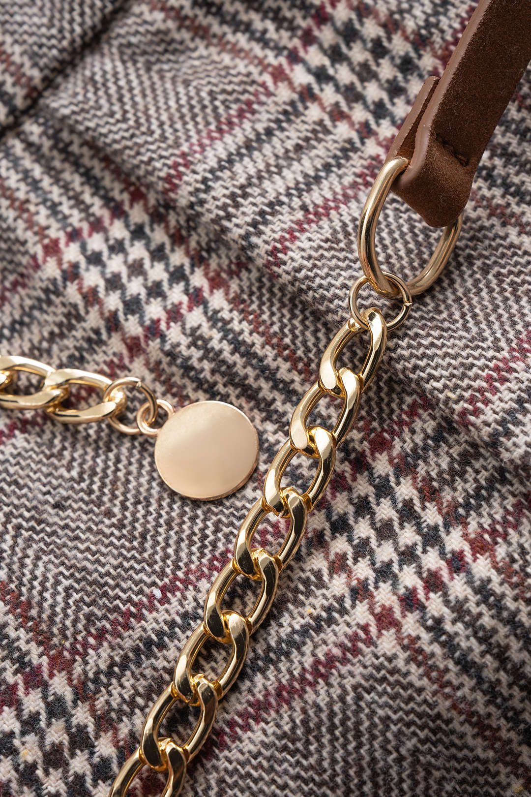 Houndstooth Print High Waist Trousers - Image 3