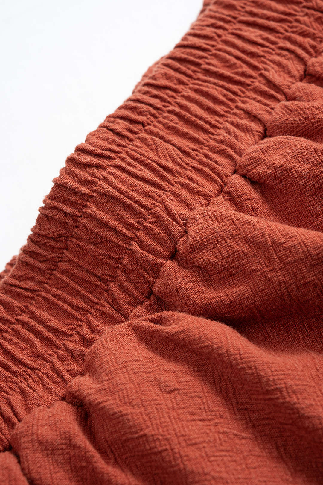 Shirred Waistband Frayed Splicing Pants - Image 3