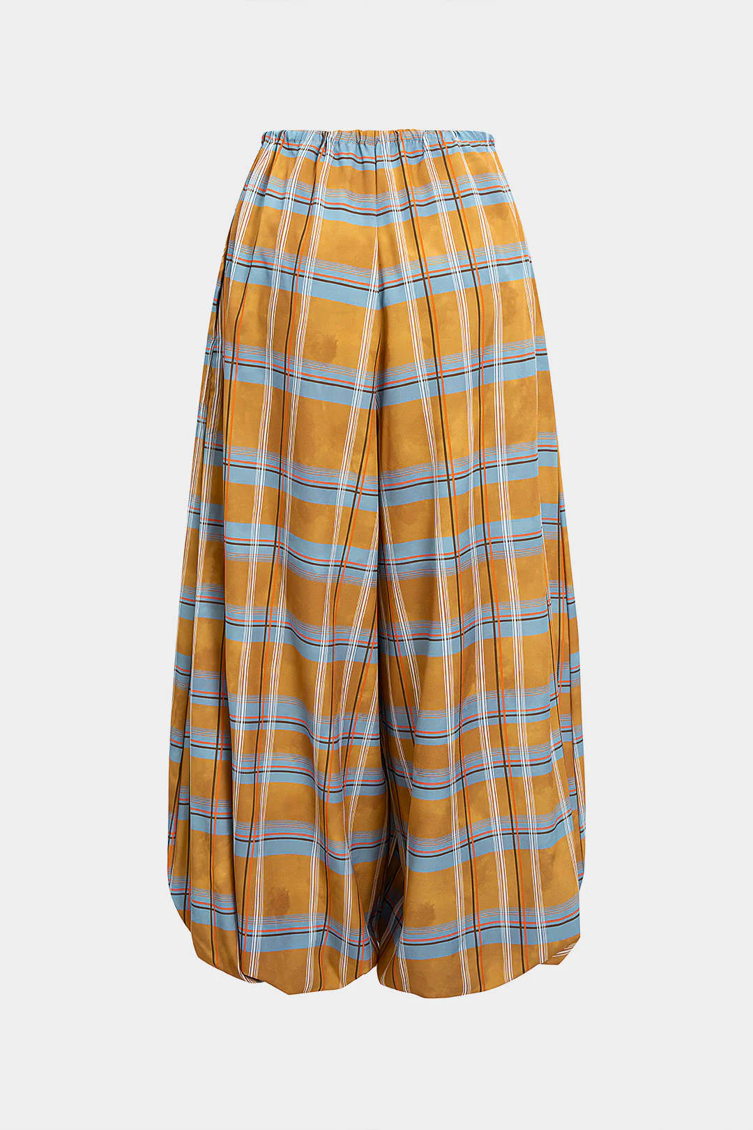 Plaid Print Drawstring Bloomers Pants - Image 2