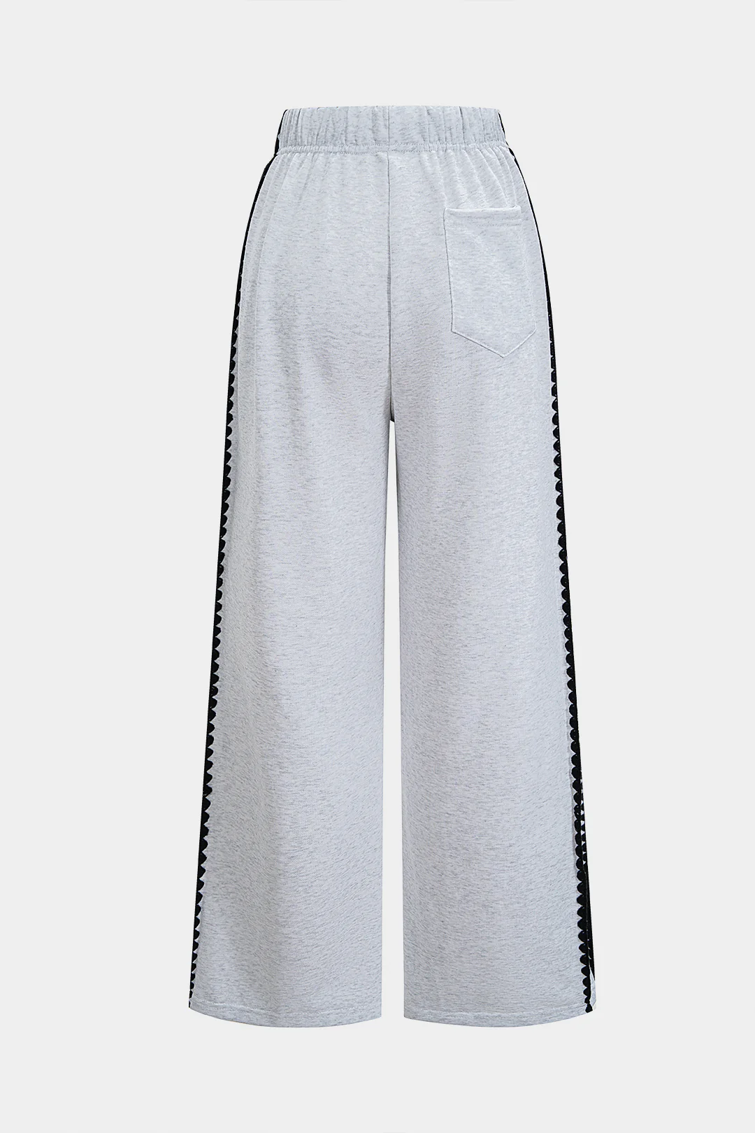 Contrast Binding Shirred Waistband High Waist Pants - Image 2