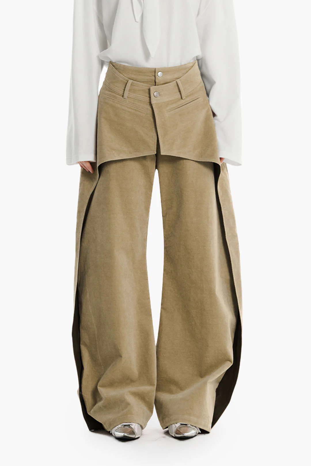 Double Waistband Cut Out Pocket Trousers - Image 6