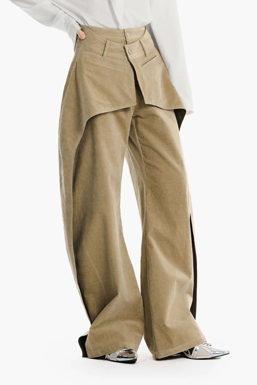 Double Waistband Cut Out Pocket Trousers - Image 8