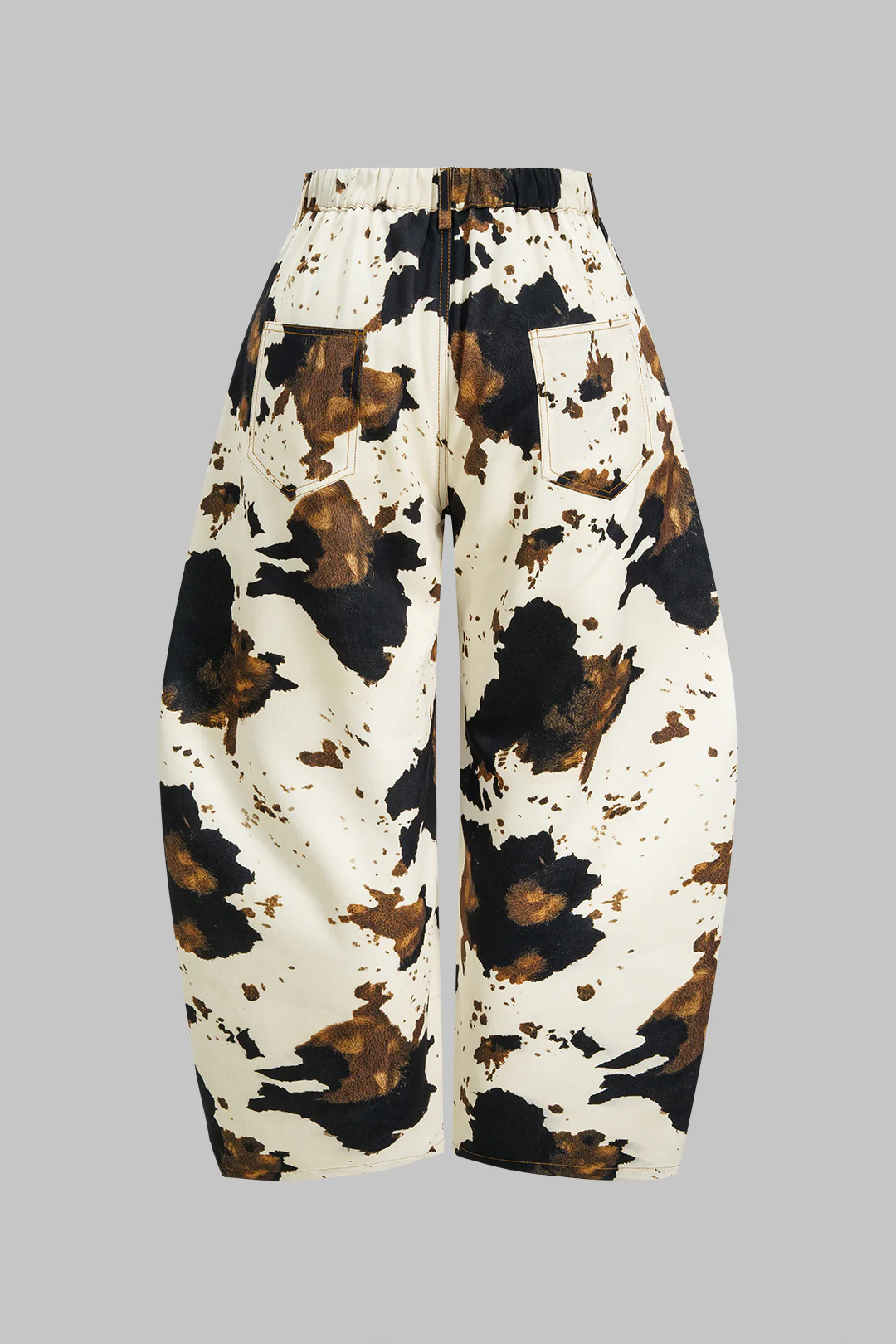 Plus Size Splatter Contrast Print Button Wide Leg Pants - Image 2