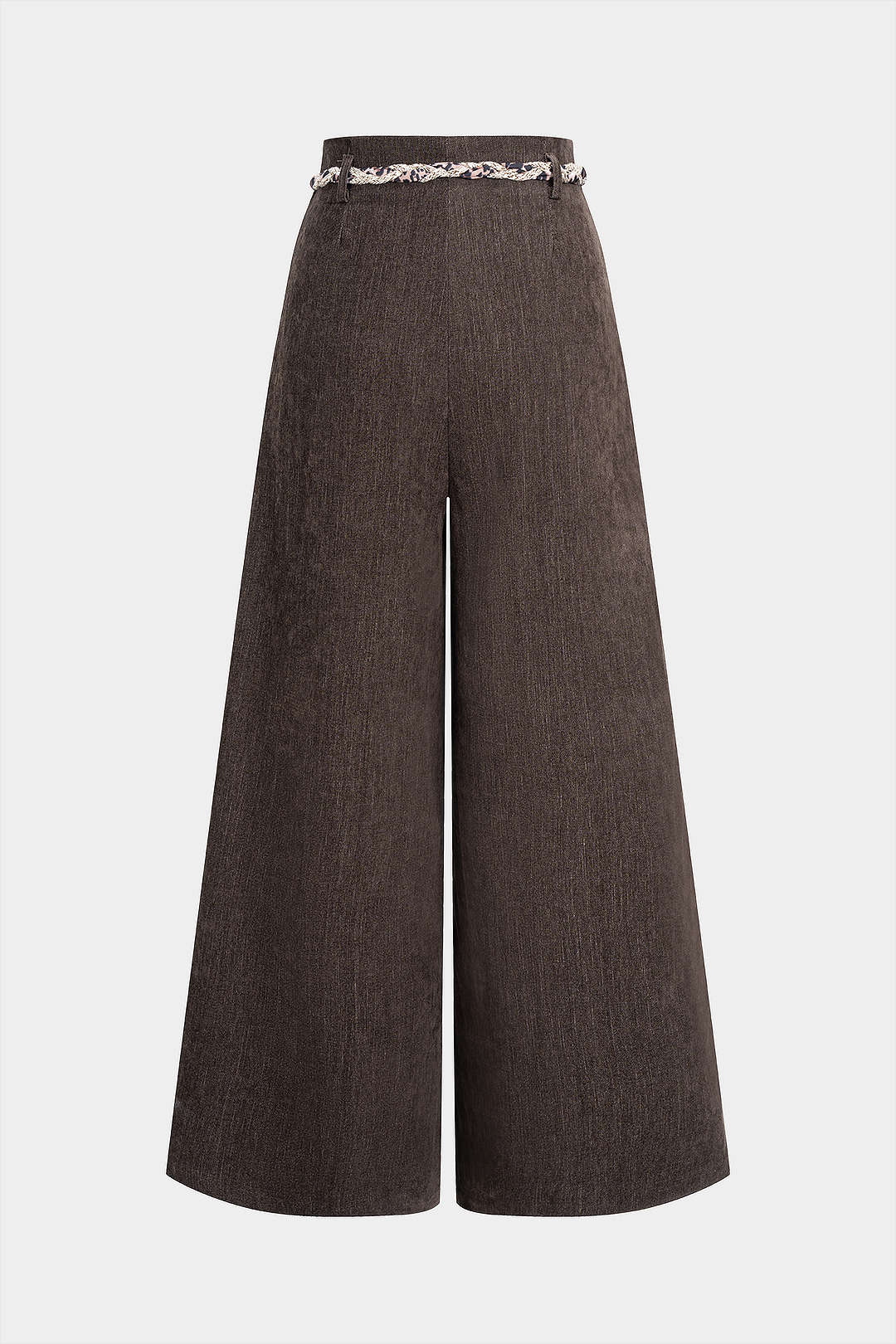 Leopard Print Braided Belted High Waist Pants - Image 2