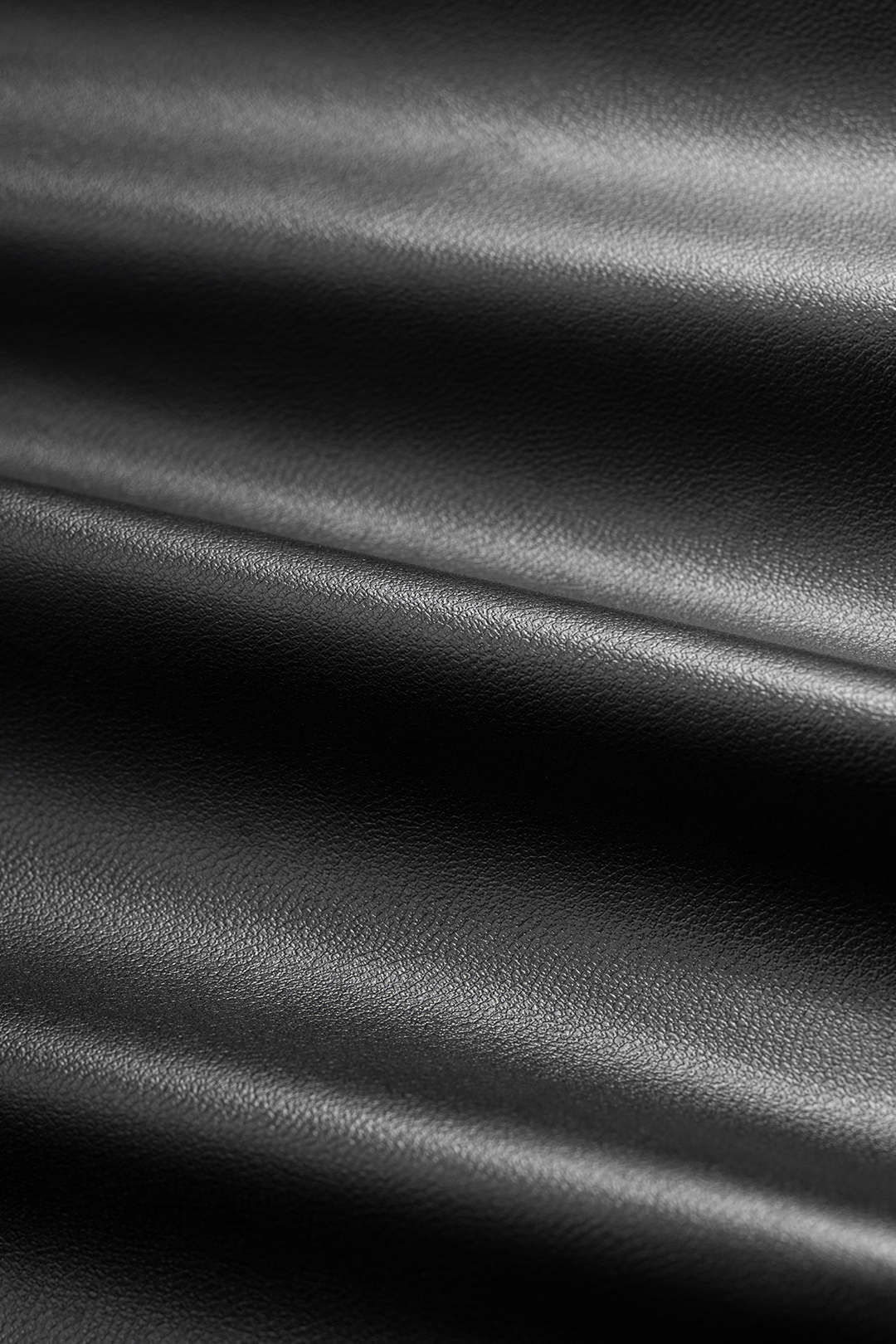 Faux Leather Contrast Shirred Waistband Wide Leg Pants - Image 5