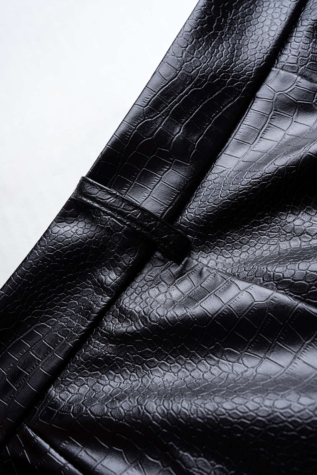 Crocodile Print Faux Leather High Waist Pants - Image 4
