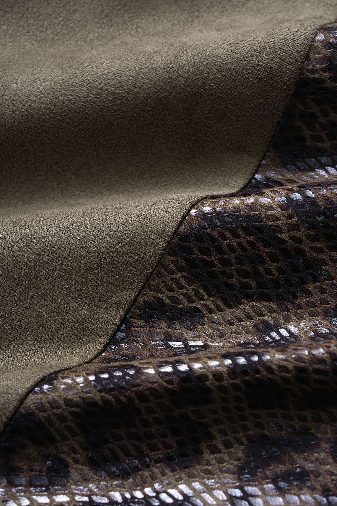 Leopard Snake Skin Print Faux Leather Suede Patchwork Wide Leg Pants - Image 4