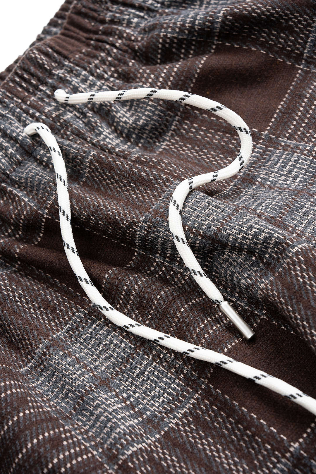 Plaid Print High Waist Drawstring Pants - Image 3