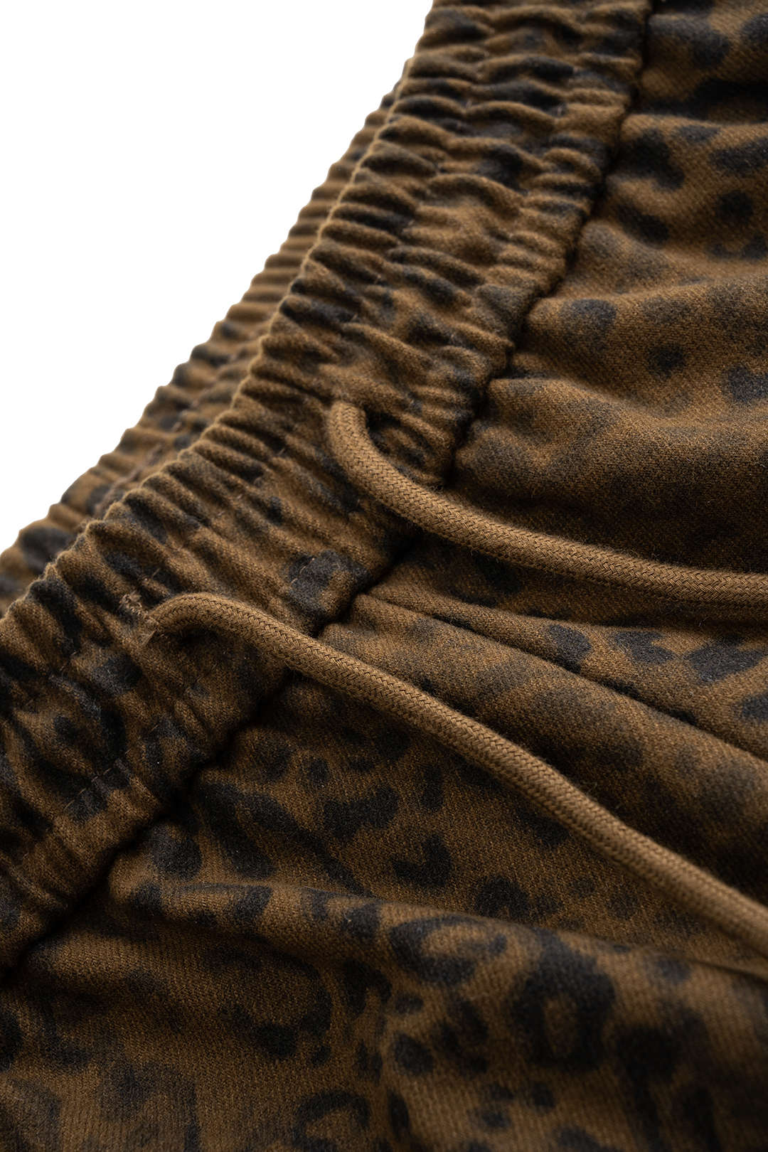 Leopard Print Drawstring Shirred Waistband Pants - Image 3