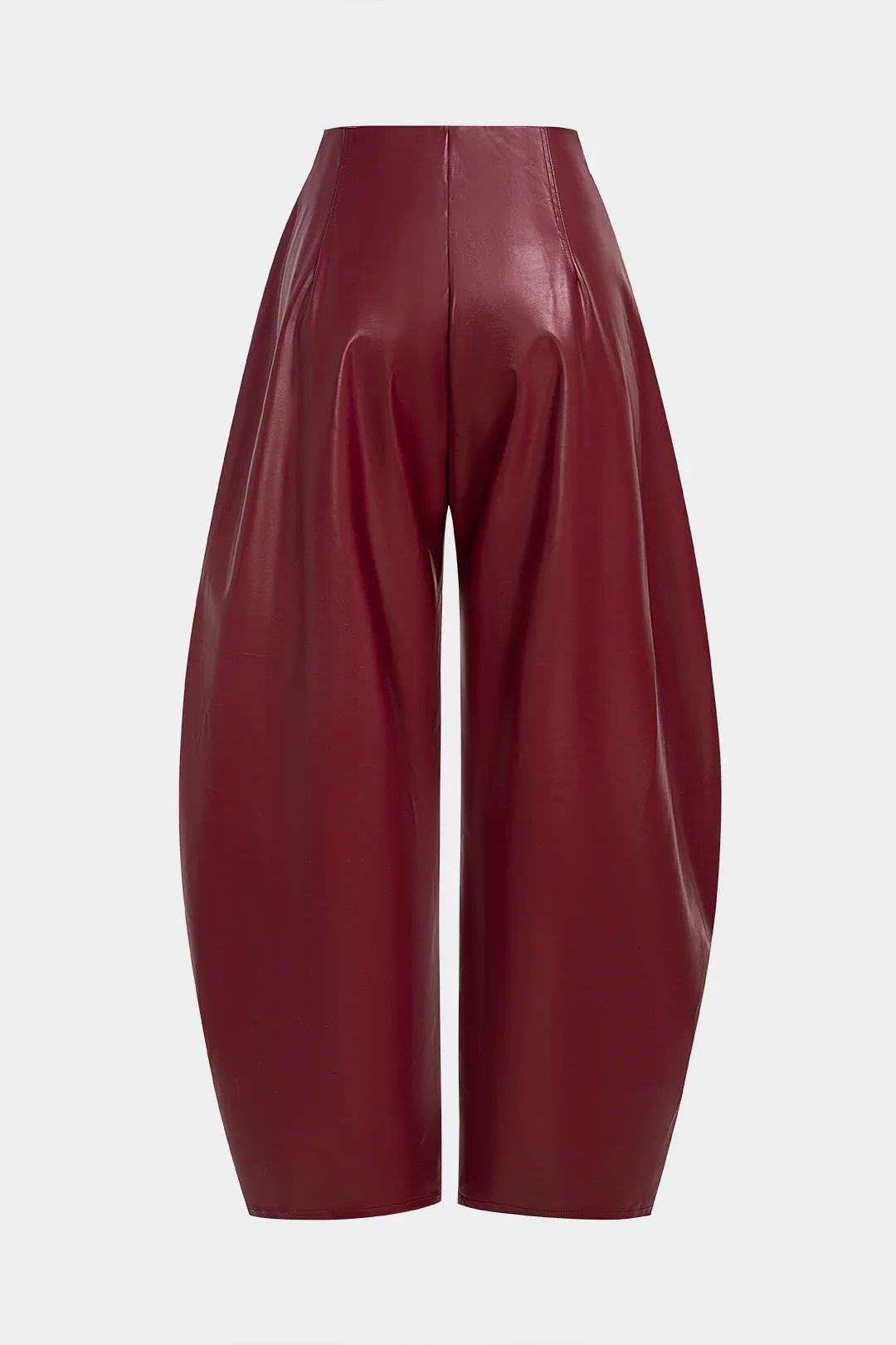 Faux Leather Pleated Zipper Pants - Image 2