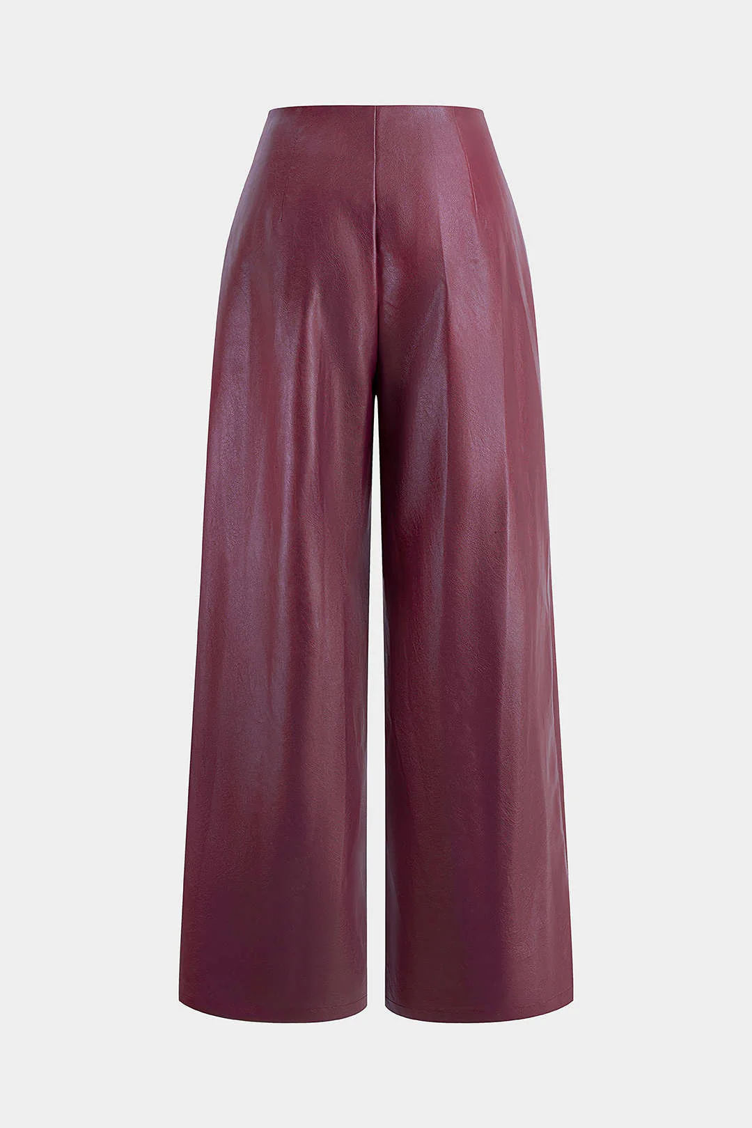 Faux Leather Zipper Straight Pants - Image 2