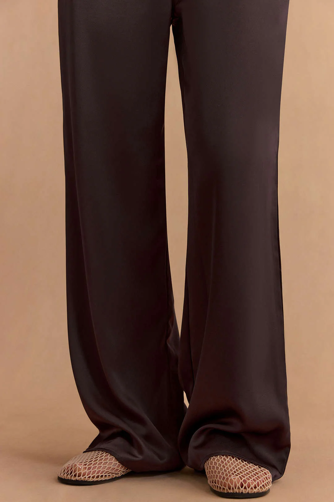 Satin High Waist Straight Leg Pants - Image 4
