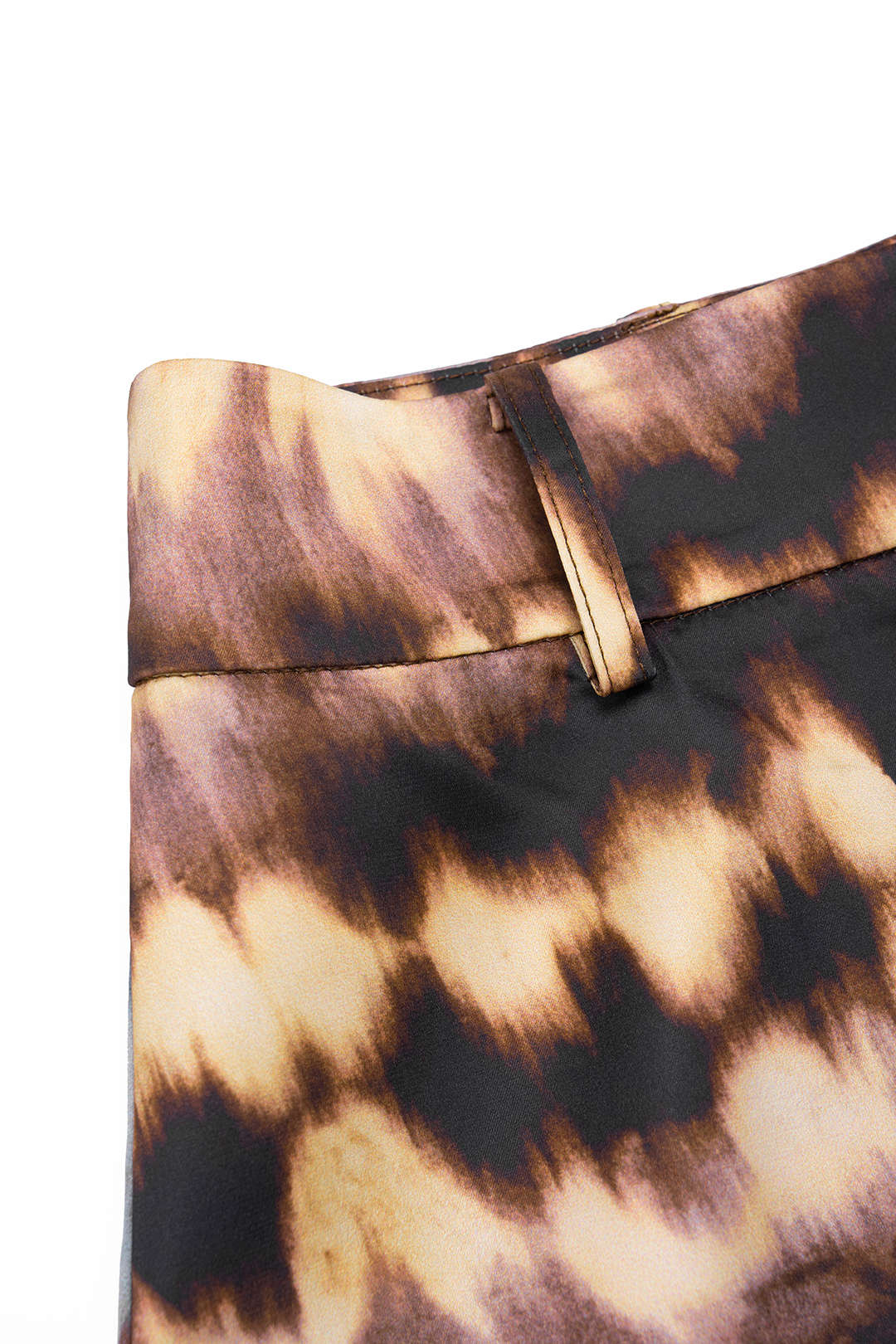 Abstract Tie Dye Print Satin Shorts - Image 3