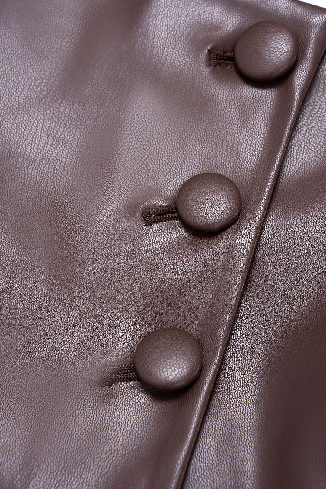 Faux Leather Patchwork Asymmetrical High Waist Pants - Image 5