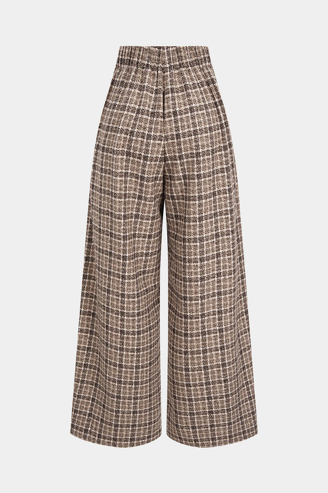Plaid Print Double Breasted High Waist Pants - Image 4