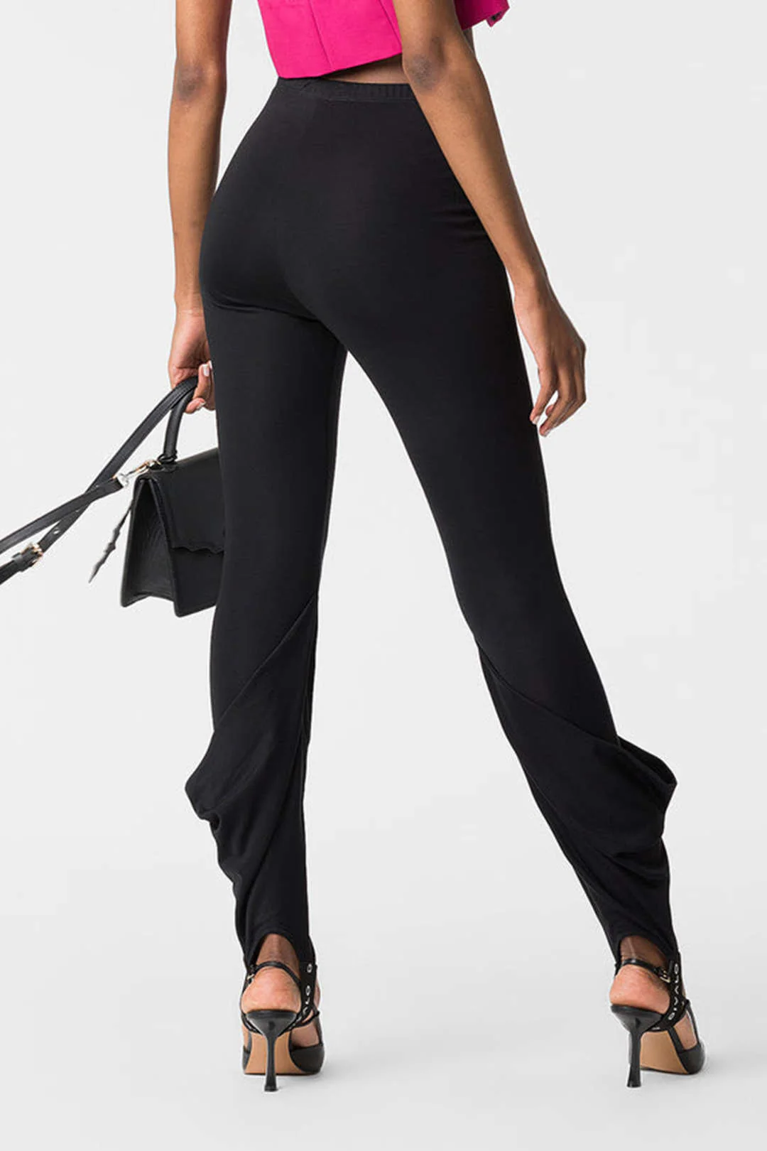 Solid Ruched Stirrup Pants - Image 2
