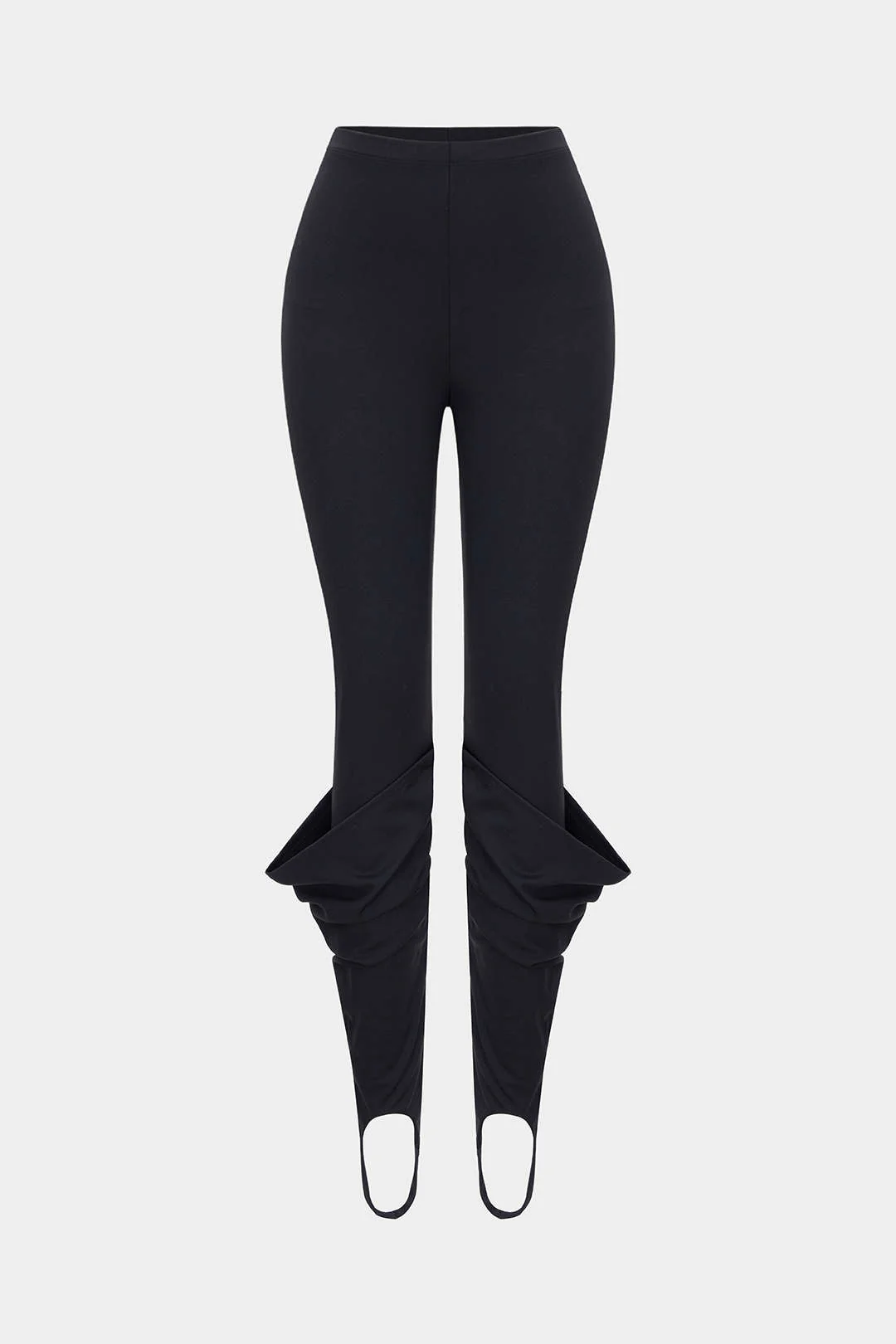 Solid Ruched Stirrup Pants - Image 3