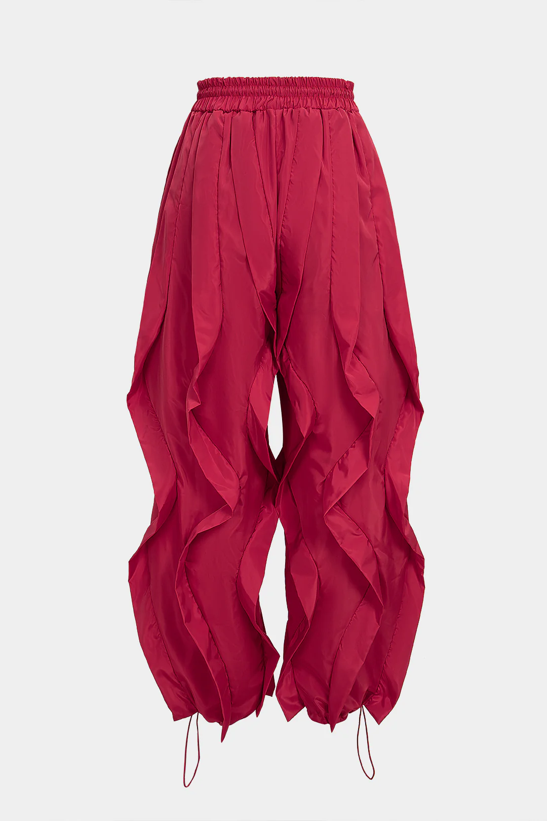 Drawstring Ruffle Detail Wide Leg Pants - Image 2