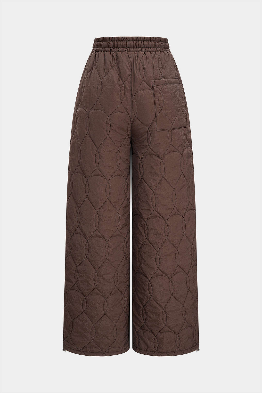Quilted Drawstring Straight Wide-Leg Pants - Image 2