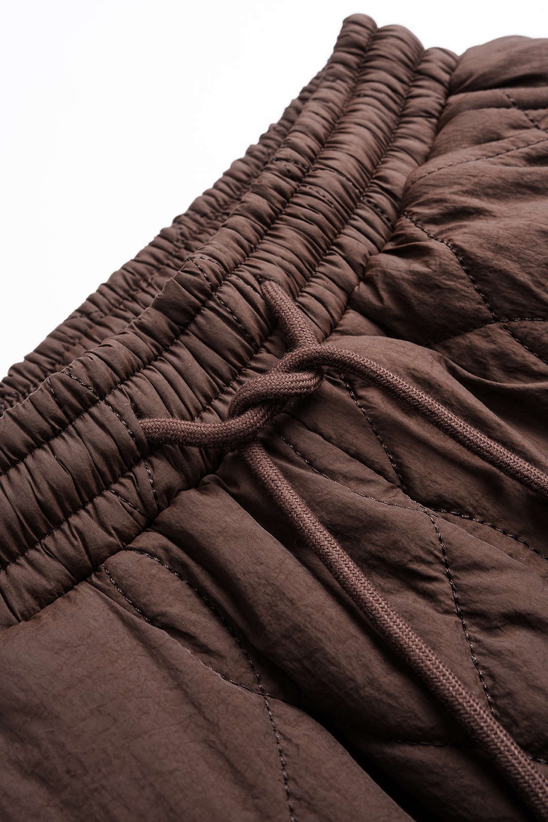 Quilted Drawstring Straight Wide-Leg Pants - Image 3