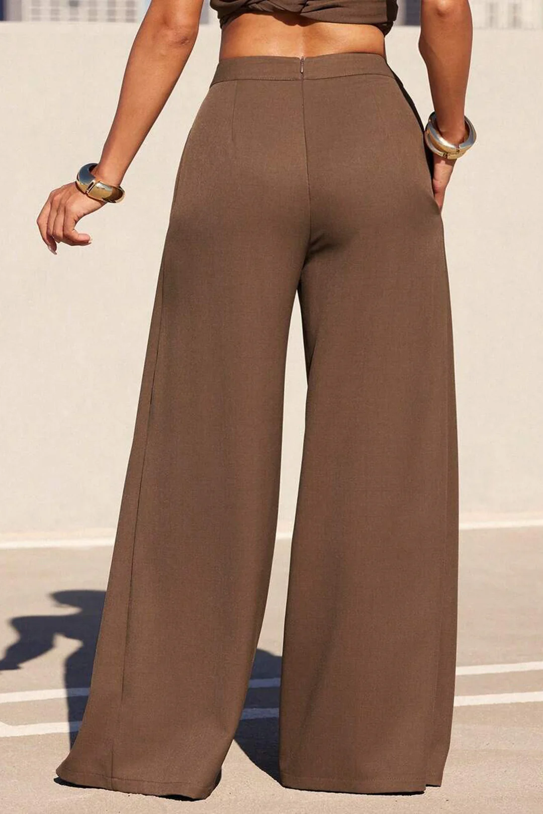 Asymmetrical High-Waist Wide-Leg Pants - Image 2