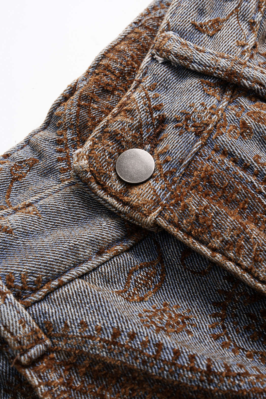 Floral Embroidery Zipper Straight Pants - Image 3