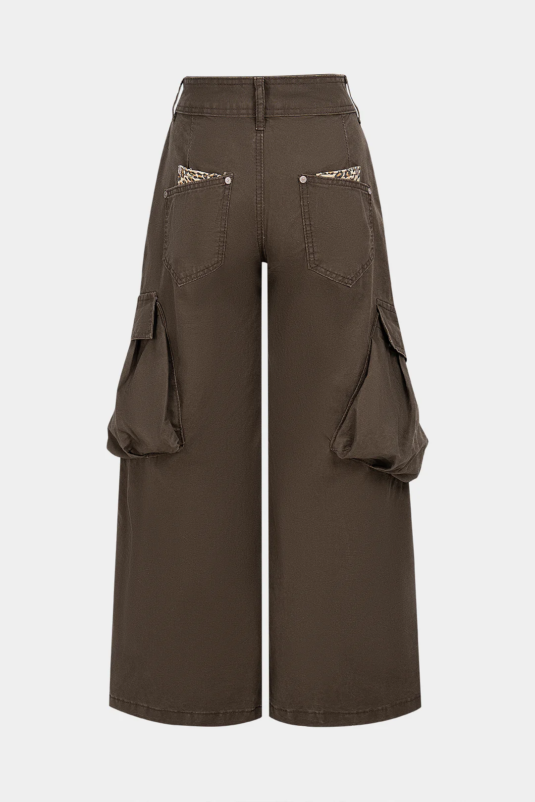 Denim Leopard Print Pocket Jeans - Image 2