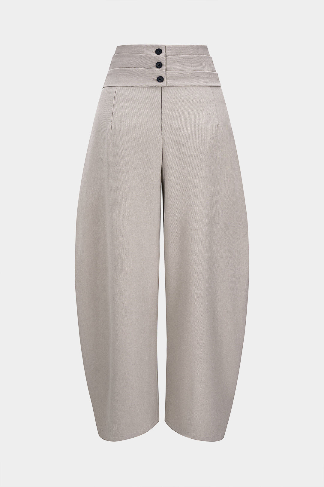 Solid High Waist Barrel Pants - Image 2