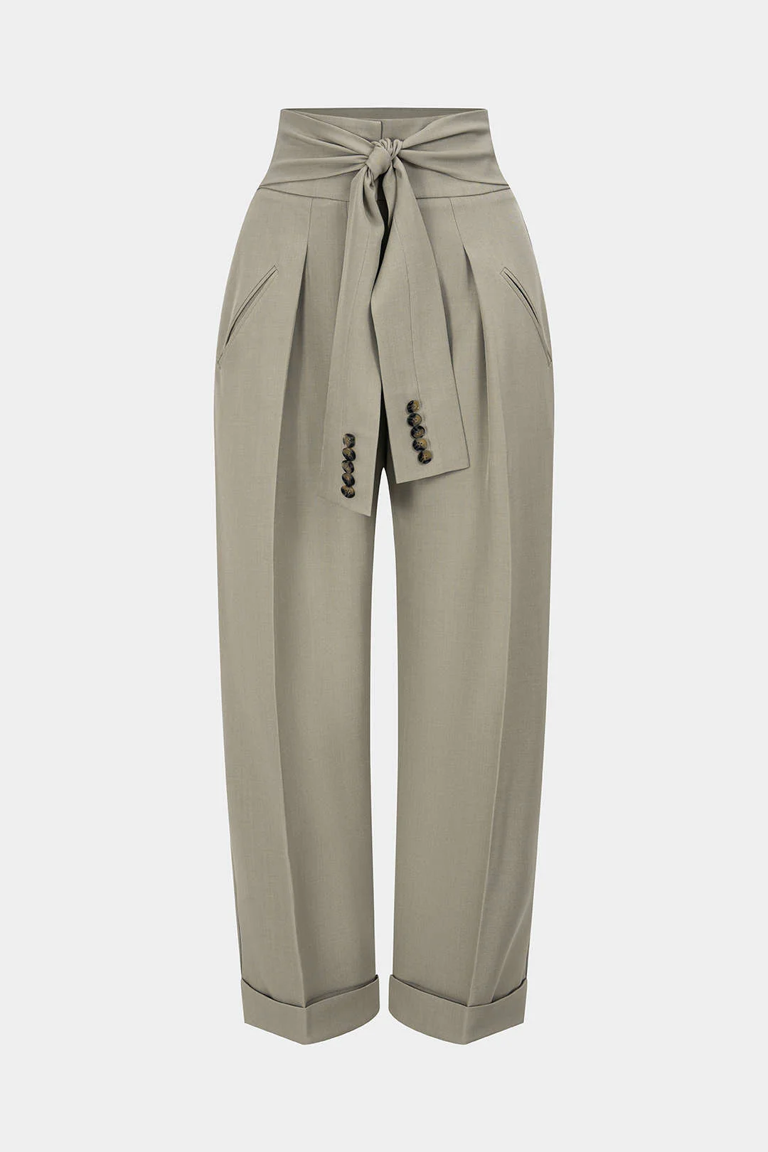 Solid Knotted Pants - Image 2