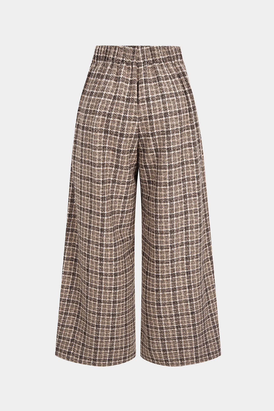 Plus Size Plaid Print Zipper Button Straight Pants - Image 2