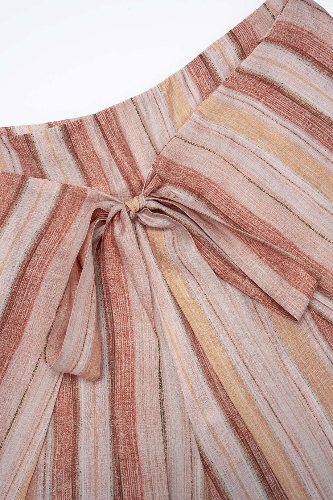 Stripes Print Tie Up Wide Leg Pants - Image 3