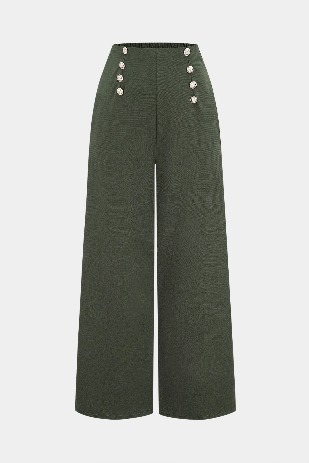 Double Breasted High Waist Straight Leg Pants
